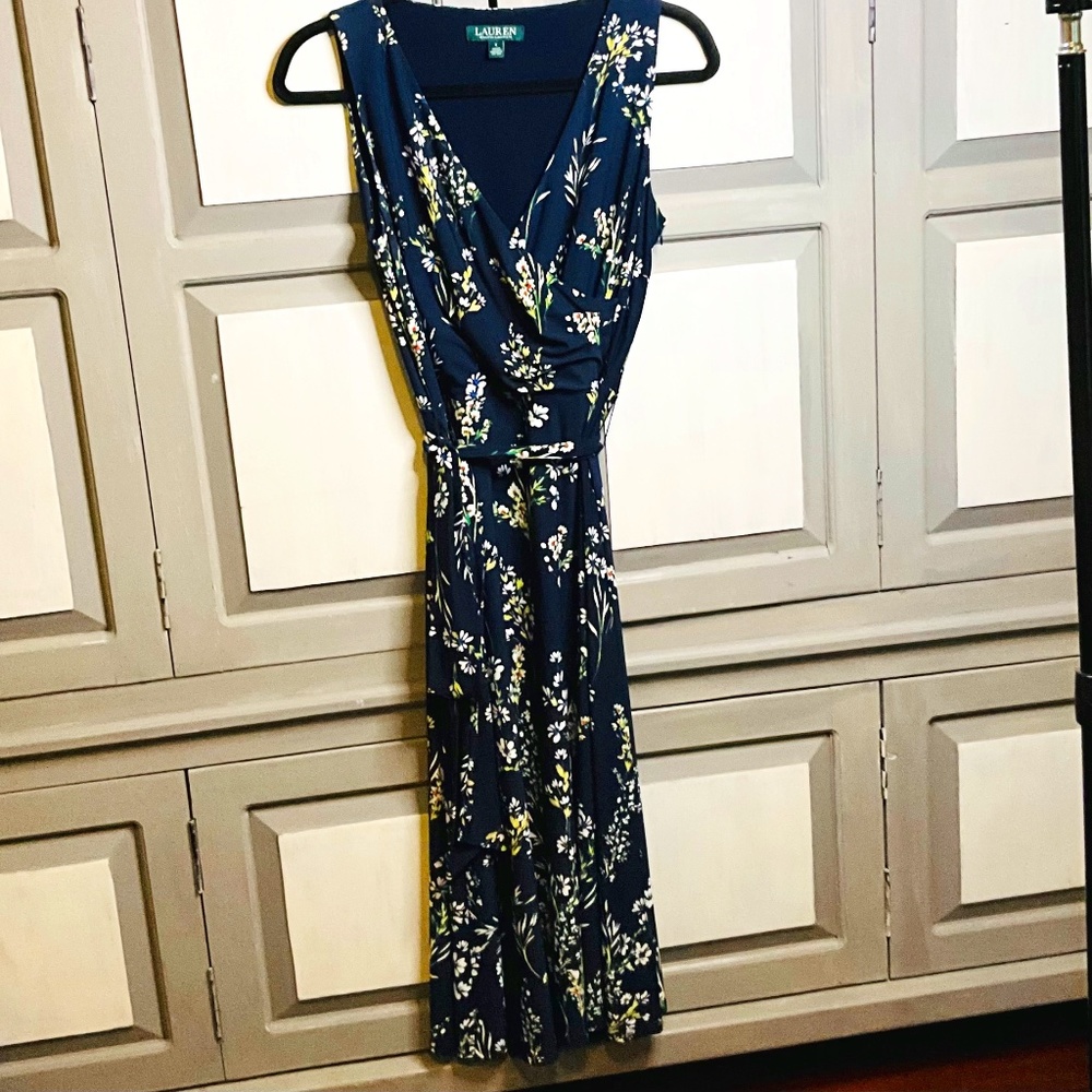 Ralph Lauren Floral  knee length Dress. Winter with blazer to Summer wear